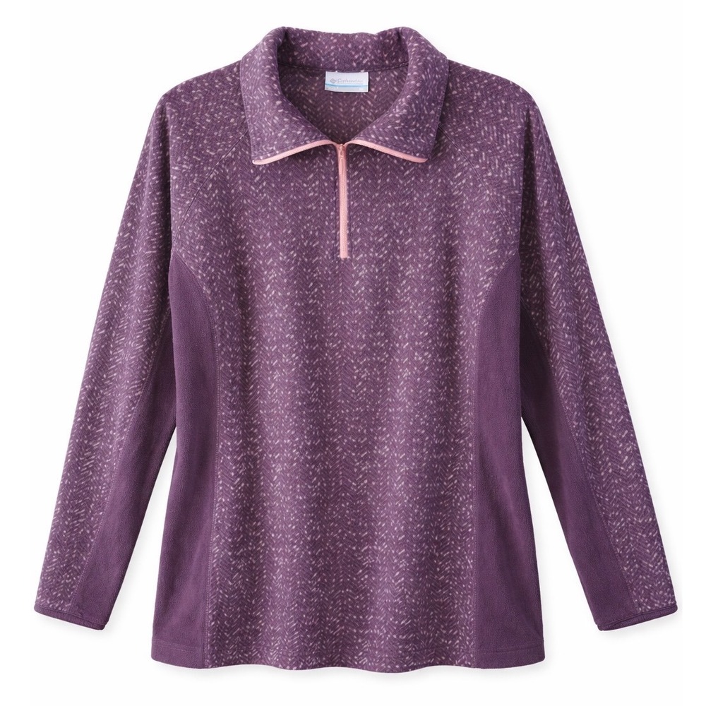 Columbia Womens XL Purple Quarter Zip Fleece‎ Pullover Outdoor Hiking